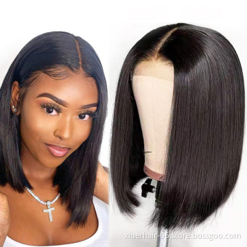 100%Human Silky Straight Virgin Hd Swiss Invisible Dropshipping Raw Bob Best One 100% Virgin Short Lace Human Hair Wigs